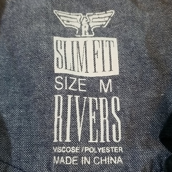 Rivers Slim Fit Layered Collar Zip Shirt - Picture 4 of 4